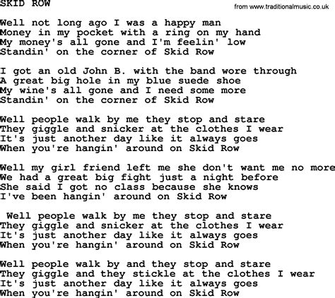 skid row lyrics